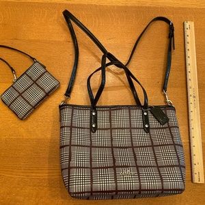 Coach Tartan/Plaid Handbag PLUS  Zip Wristlet